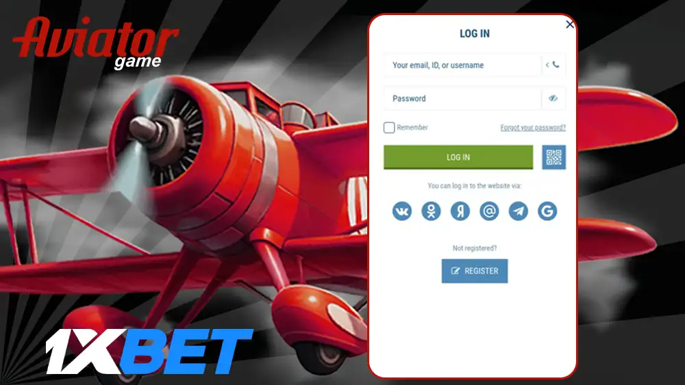 Login process 1xbet