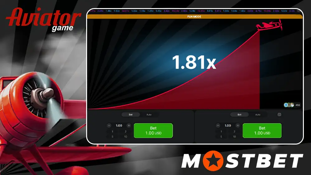 Placing a bet on Aviator Mostbet