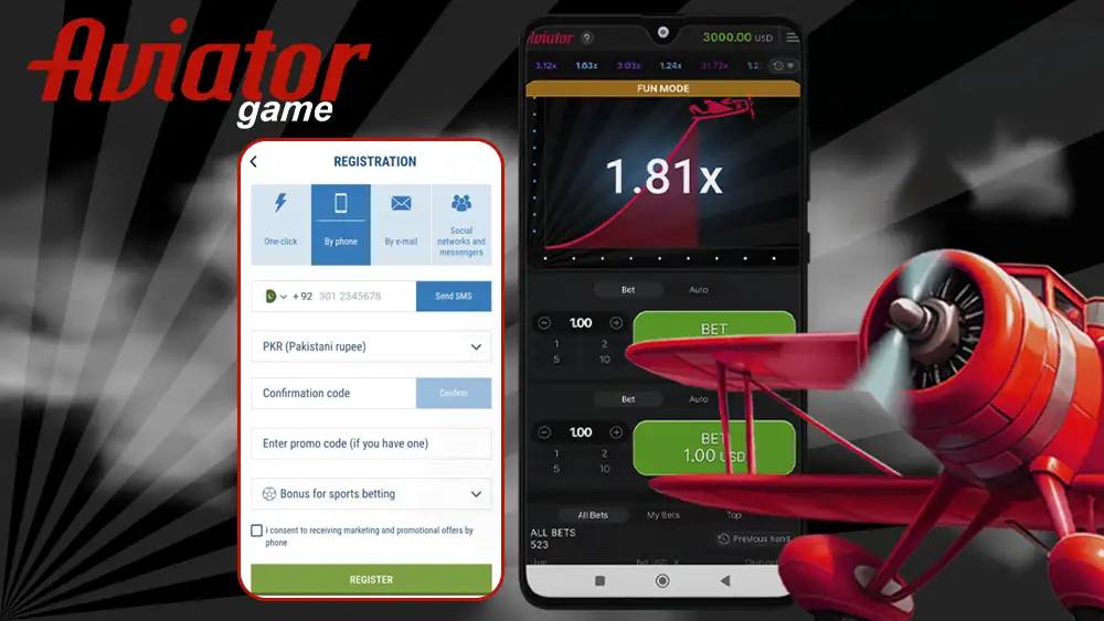 Registration for the Aviator game in Pakistan via phone